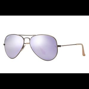 RayBan lilac Flash polarizer aviator sunglasses